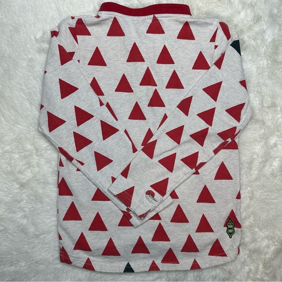 Peekaboo Beans Shirt Long Sleeved Triangles White & Red Size 6 - Picture 9 of 16